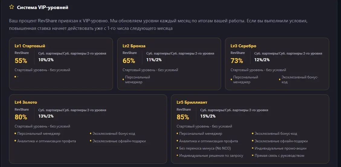 Как работает система VIP-уровней в LuckyBear