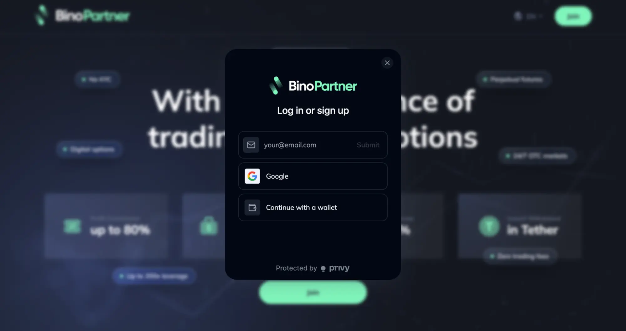 Как зарегистрироваться в BinoPartners