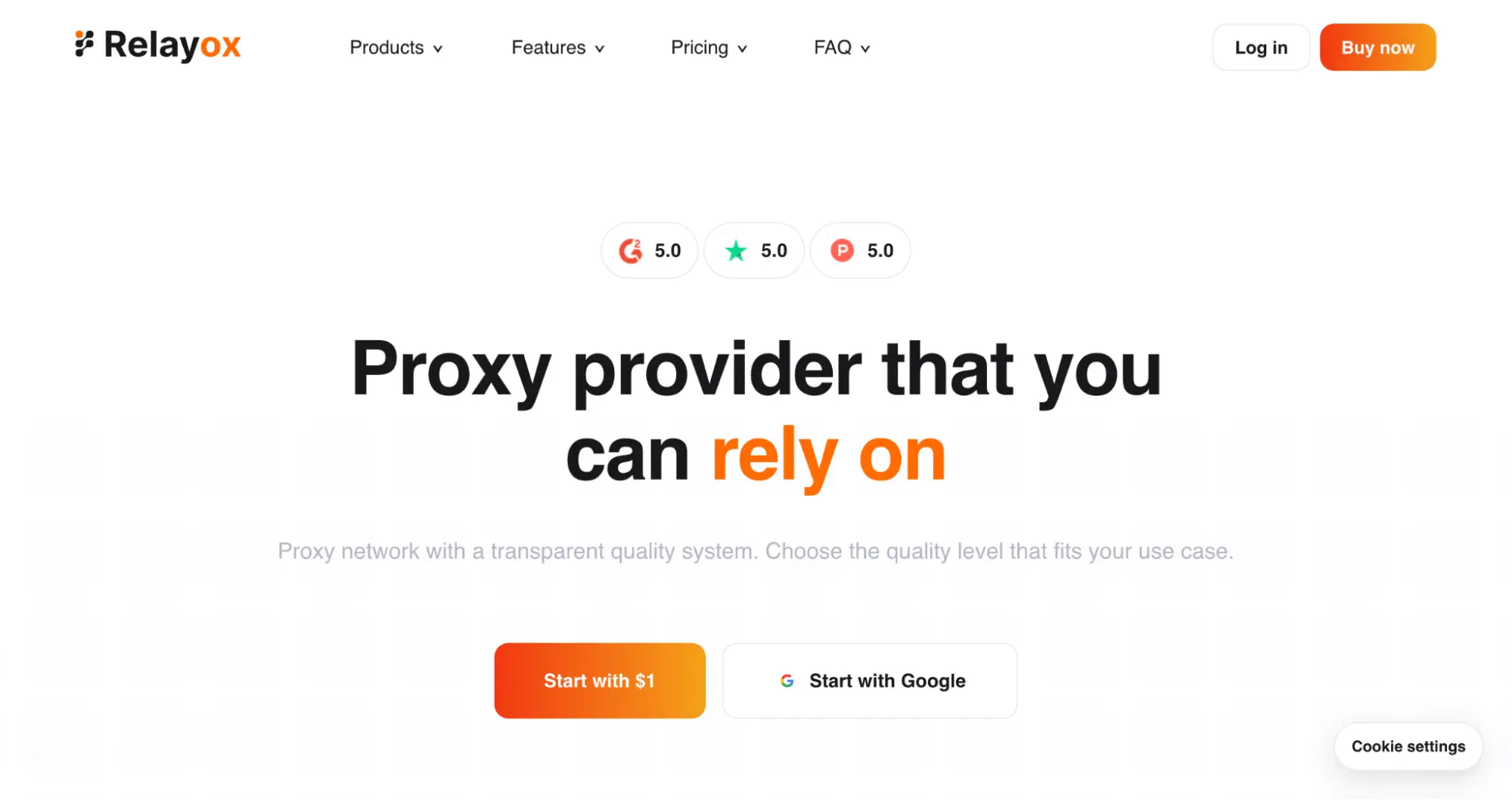 Главная страница Relayox