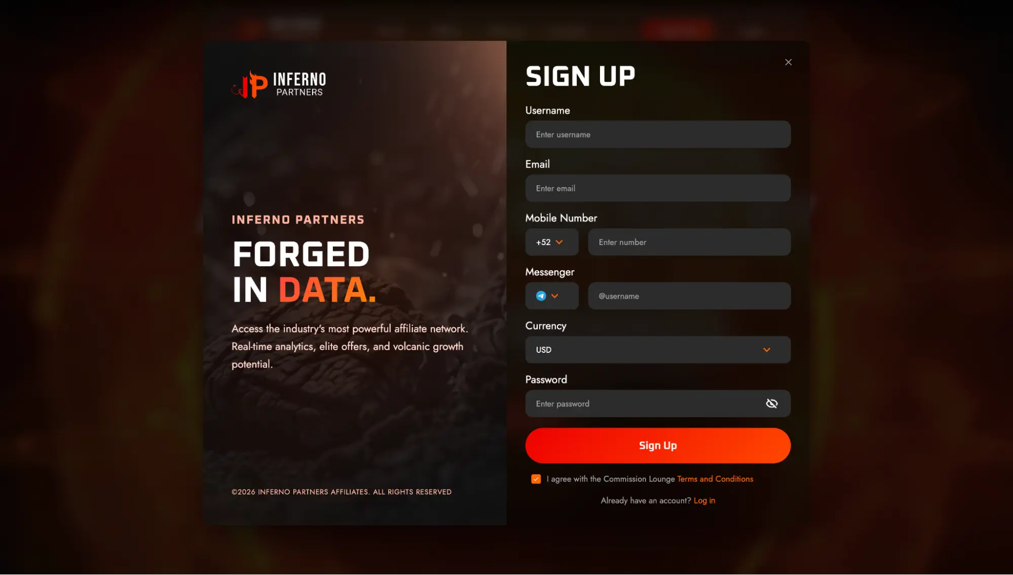 Регистрация и активация аккаунта Inferno Partners